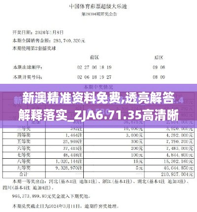 新澳精準(zhǔn)資料免費(fèi),透亮解答解釋落實(shí)_ZJA6.71.35高清晰度版