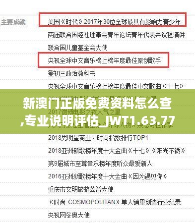 新澳門正版免費資料怎么查,專業(yè)說明評估_JWT1.63.77商務版