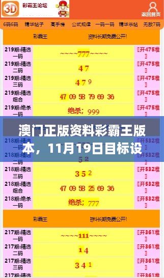 澳門(mén)正版資料彩霸王版本，11月19日目標(biāo)設(shè)定與解答實(shí)施_FRV1.40.42優(yōu)雅版