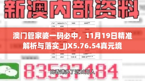 澳門管家婆一碼必中，11月19日精準(zhǔn)解析與落實_JJX5.76.54真元境