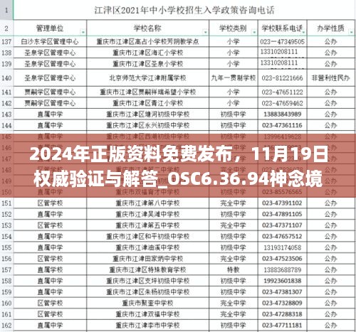 2024年正版資料免費發(fā)布，11月19日權(quán)威驗證與解答_OSC6.36.94神念境