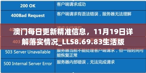 澳門每日更新精準信息，11月19日詳解落實情況_LLS8.69.83生活版