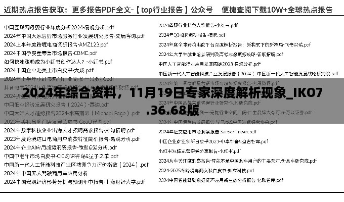 2024年綜合資料，11月19日專家深度解析現(xiàn)象_IKO7.36.68版