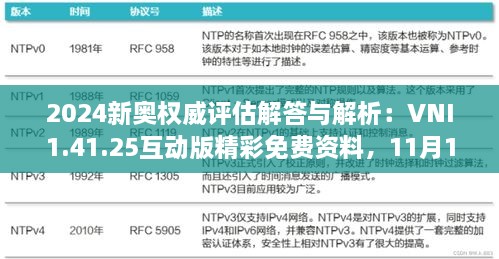 2024新奧權(quán)威評估解答與解析：VNI1.41.25互動版精彩免費資料，11月19日發(fā)布