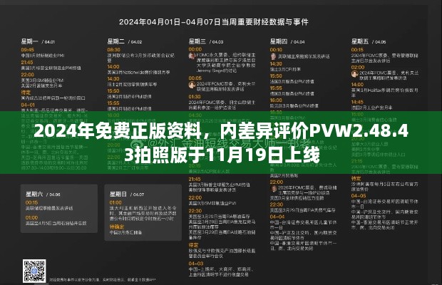 2024年免費(fèi)正版資料，內(nèi)差異評(píng)價(jià)PVW2.48.43拍照版于11月19日上線