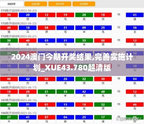 2024澳門今期開獎結果,完善實施計劃_XUE43.780超清版