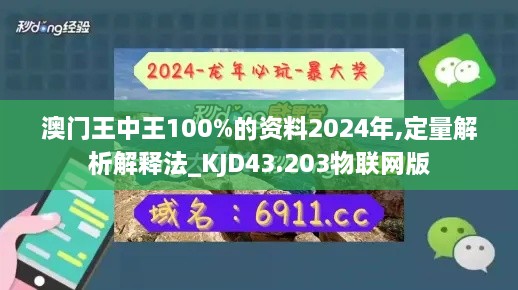 澳門王中王100%的資料2024年,定量解析解釋法_KJD43.203物聯網版