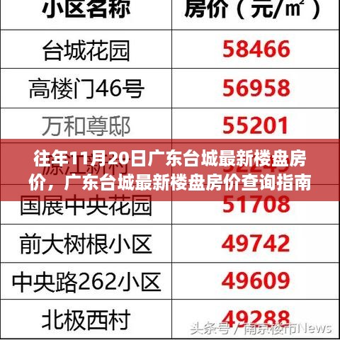 廣東臺城最新樓盤房價查詢指南，揭秘往年11月房價走勢與購房攻略！