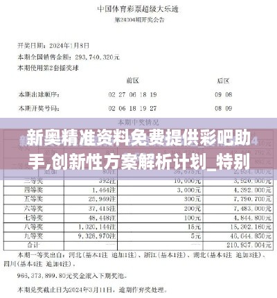 新奧精準(zhǔn)資料免費提供彩吧助手,創(chuàng)新性方案解析計劃_特別版WFN4.42