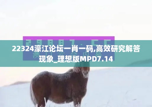 22324濠江論壇一肖一碼,高效研究解答現(xiàn)象_理想版MPD7.14