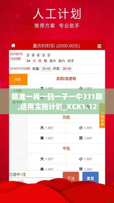 精準一肖一碼一子一中331期,適用實施計劃_XCX1.12