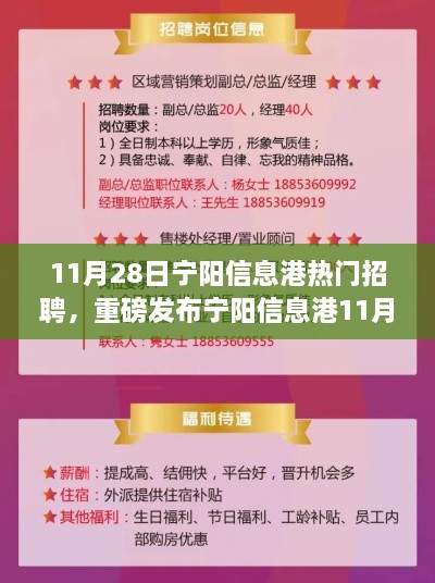 寧陽信息港11月28日熱門招聘，科技新品引領(lǐng)智能未來，生活新潮流觸手可及