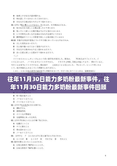 往年11月30日能力多奶粉最新事件，往年11月30日能力多奶粉最新事件回顧與解析