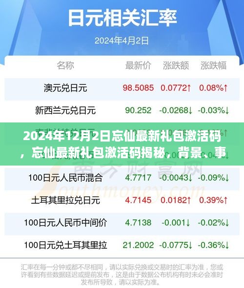 揭秘忘仙最新禮包激活碼，背景、事件與影響回顧（2024年12月版）