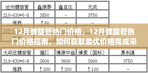 12月螺旋管熱門價格解析與采購指南，獲取最優(yōu)價格，輕松完成采購任務