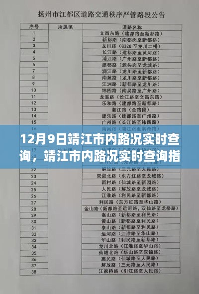 12月9日靖江市內(nèi)路況實(shí)時(shí)查詢，靖江市內(nèi)路況實(shí)時(shí)查詢指南（初學(xué)者/進(jìn)階用戶適用）