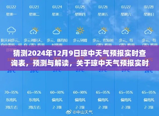 關于瓊中天氣預報實時查詢表的深度探討，預測與解讀瓊中氣候數(shù)據(jù)（以2024年12月9日為例）