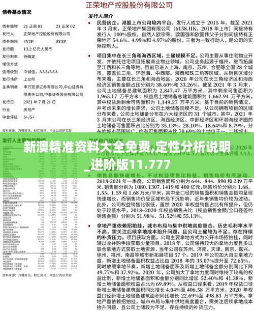 新澳精準資料大全免費,定性分析說明_進階版11.777