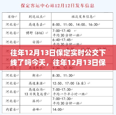 往年12月13日保定實時公交系統(tǒng)運營狀態(tài)解析，是否下線？今日運營狀態(tài)探討