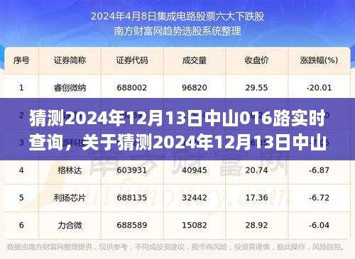 關(guān)于中山公交016路實時查詢的預(yù)測與探討，2024年12月13日實時查詢分析