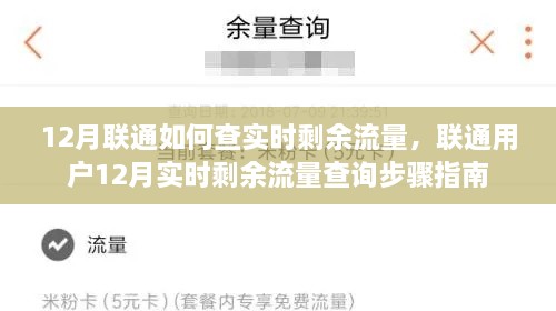 聯(lián)通用戶實(shí)時(shí)剩余流量查詢指南，12月聯(lián)通流量查詢步驟