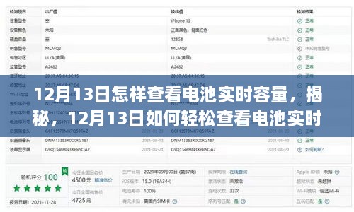 揭秘，如何輕松查看電池實(shí)時(shí)容量（12月13日指南）