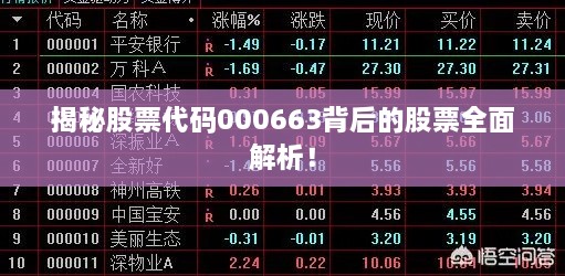 揭秘股票代碼000663背后的股票全面解析！