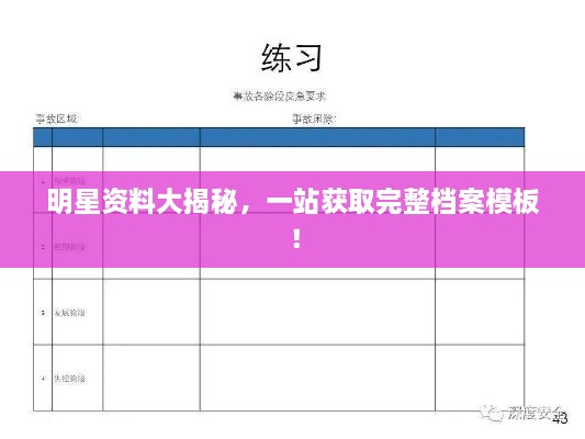 明星資料大揭秘，一站獲取完整檔案模板！