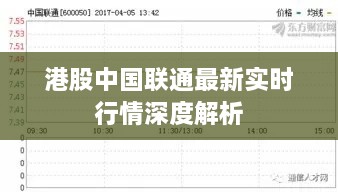 港股中國聯(lián)通最新實(shí)時行情深度解析