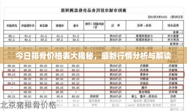 今日排骨價格表大揭秘，最新行情分析與解讀