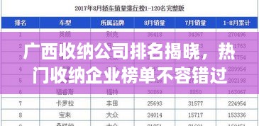 廣西收納公司排名揭曉，熱門(mén)收納企業(yè)榜單不容錯(cuò)過(guò)！