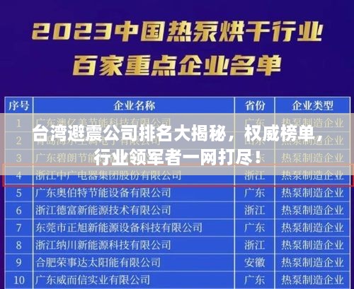 臺灣避震公司排名大揭秘，權(quán)威榜單，行業(yè)領(lǐng)軍者一網(wǎng)打盡！