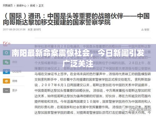 南陽最新命案震驚社會，今日新聞引發(fā)廣泛關注