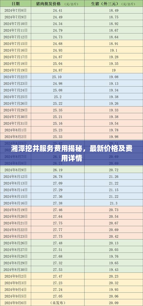 湘潭挖井服務(wù)費用揭秘，最新價格及費用詳情